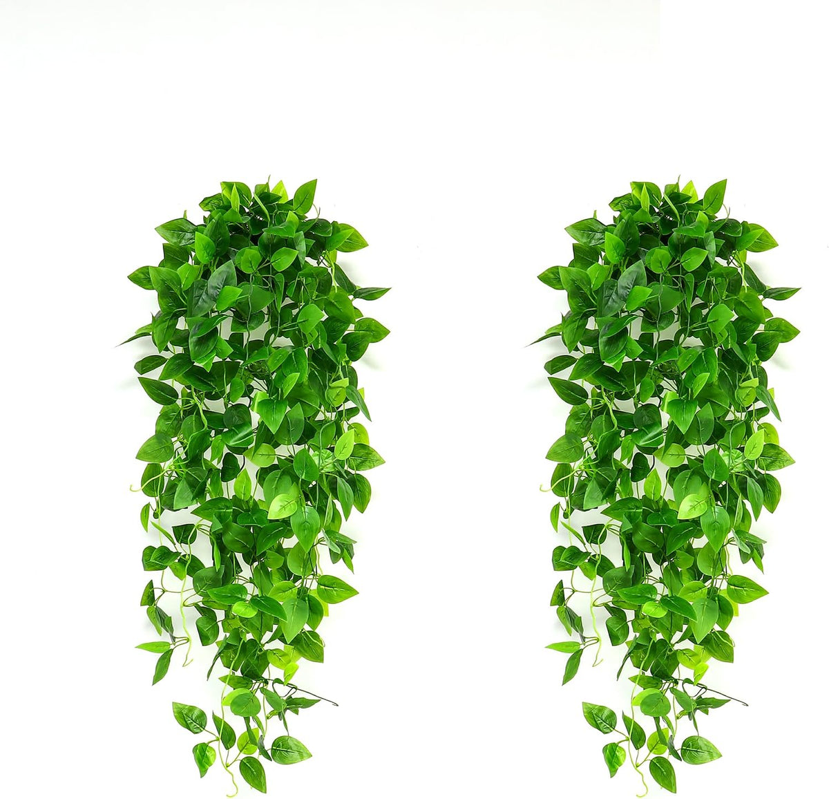 Greengris 2pcs Artificial Hanging Plants, Pothos Vine Wall Decor