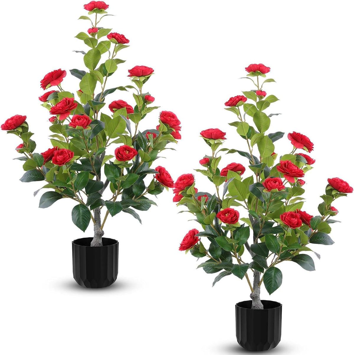 Greengris Artificial Camellia Trees in Pot, Decorative Use