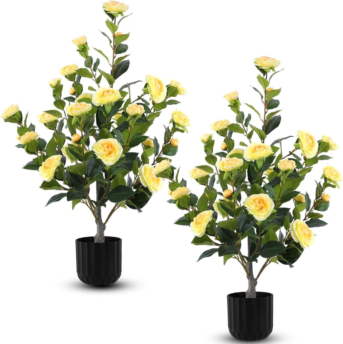 Greengris Artificial Camellia Trees in Pot, Decorative Use