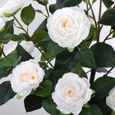 Greengris Artificial Camellia Trees in Pot, Decorative Use
