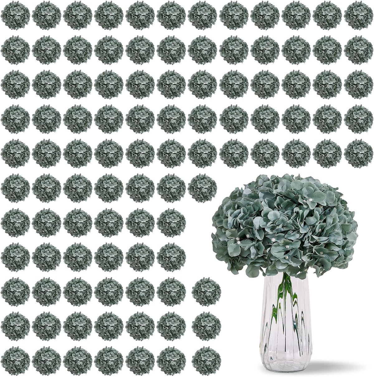Greengris Artificial Hydrangea Flower Heads, Decorative Use