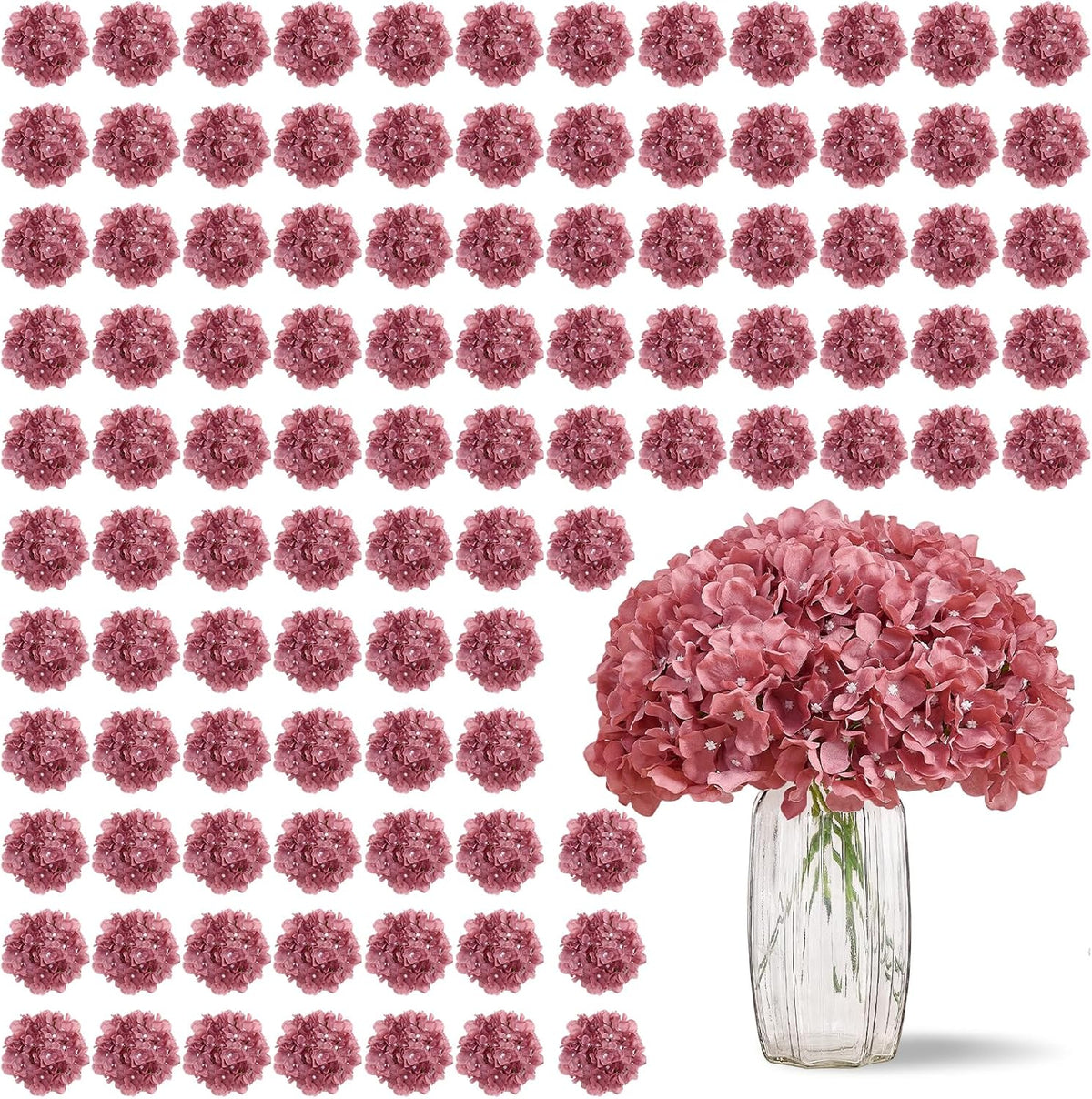 Greengris Artificial Hydrangea Flower Heads, Decorative Use