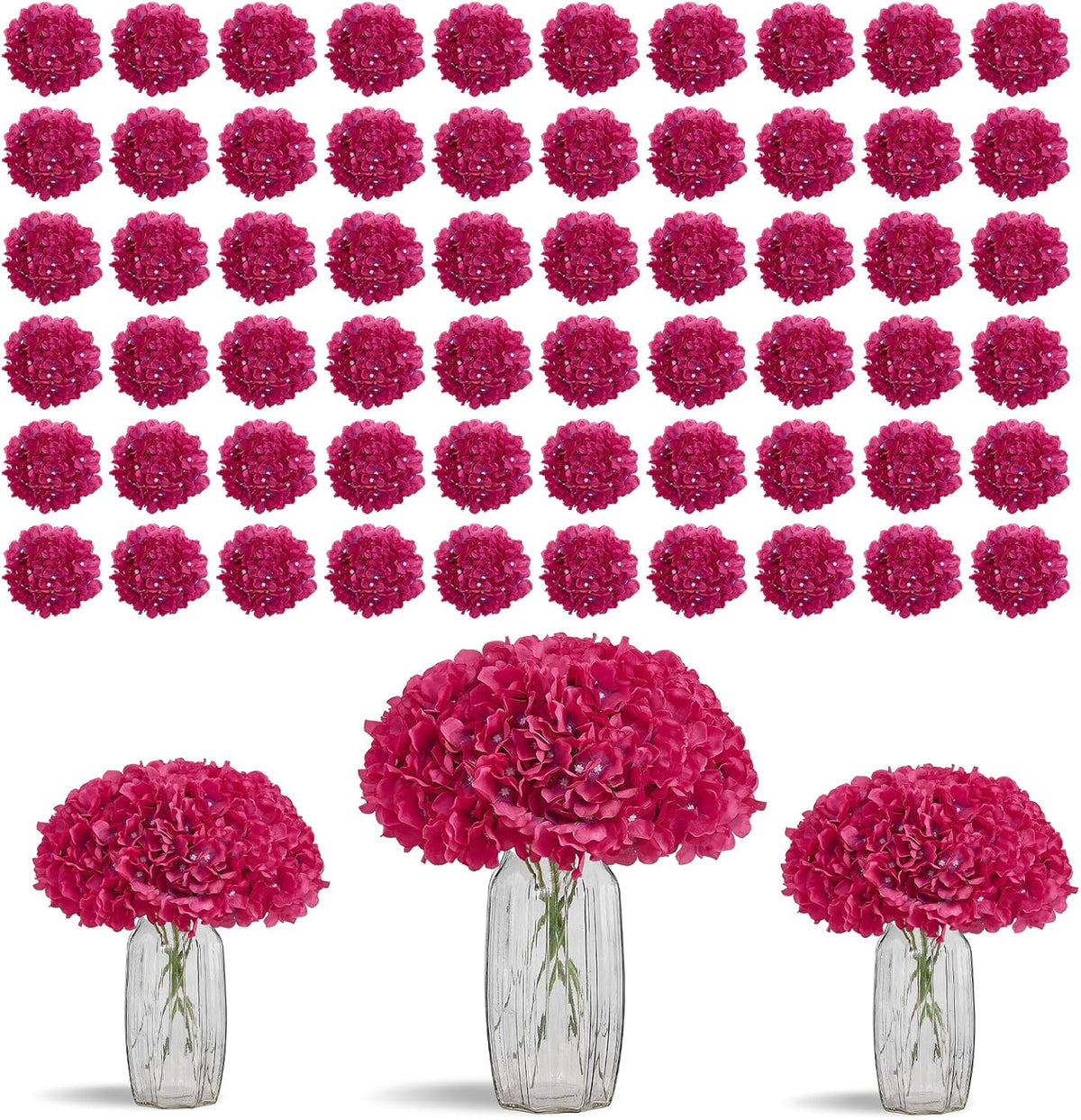 Greengris Artificial Hydrangea Flower Heads, Decorative Use