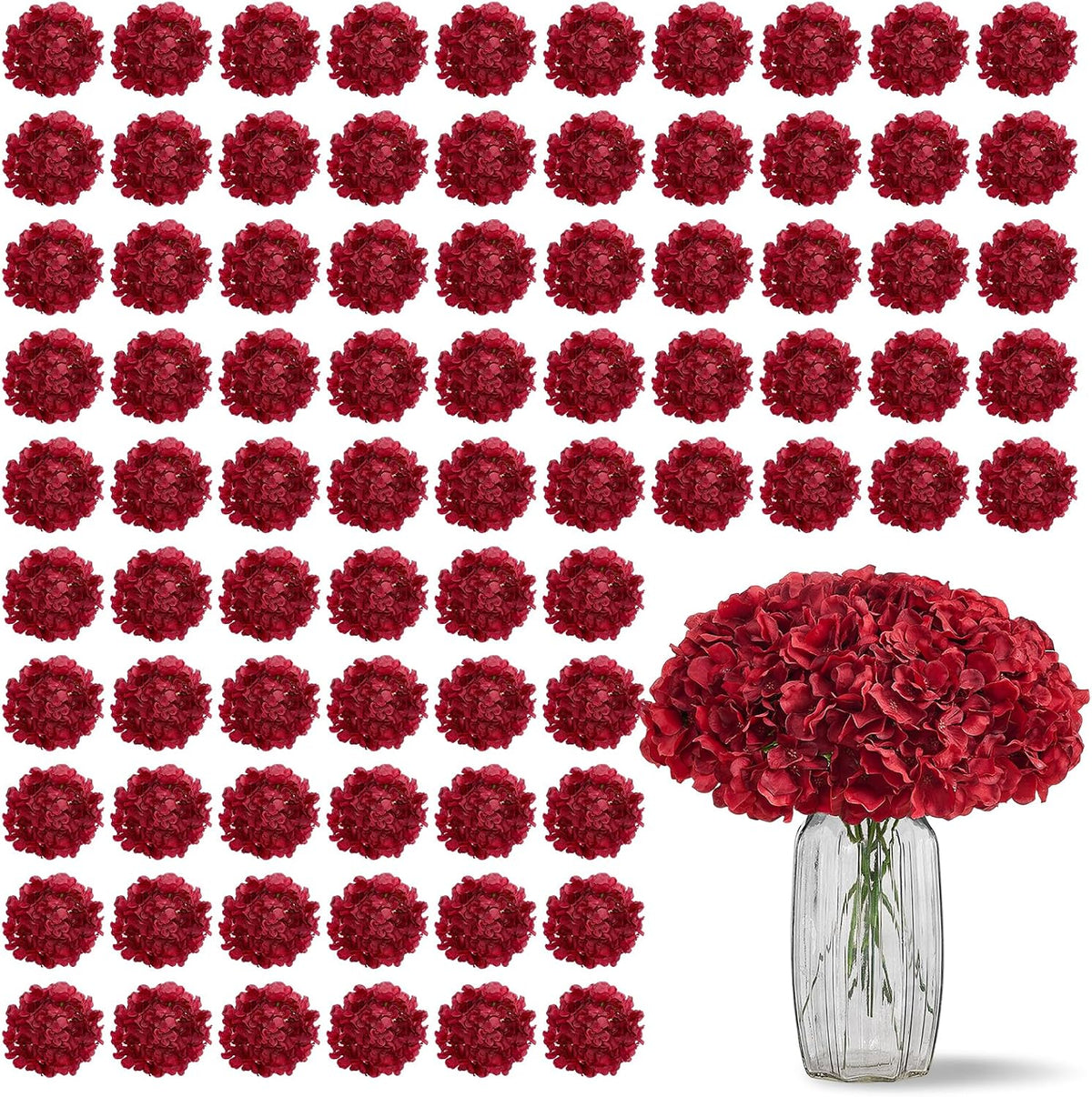 Greengris Artificial Hydrangea Flower Heads, Decorative Use