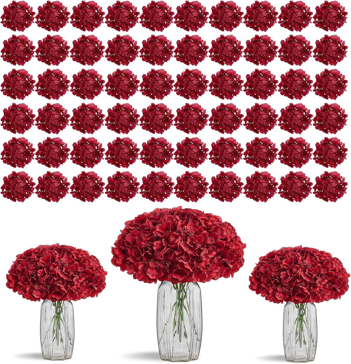 Greengris Artificial Hydrangea Flower Heads, Decorative Use