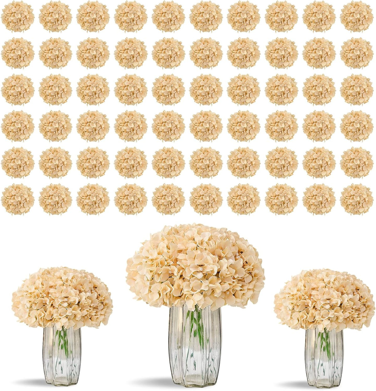 Greengris Artificial Hydrangea Flower Heads, Decorative Use