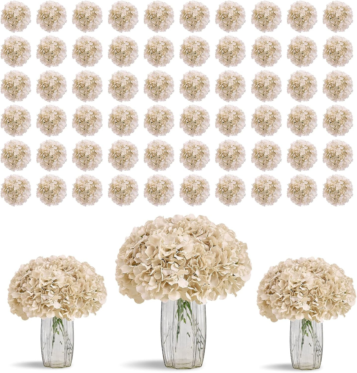 Greengris Artificial Hydrangea Flower Heads, Decorative Use