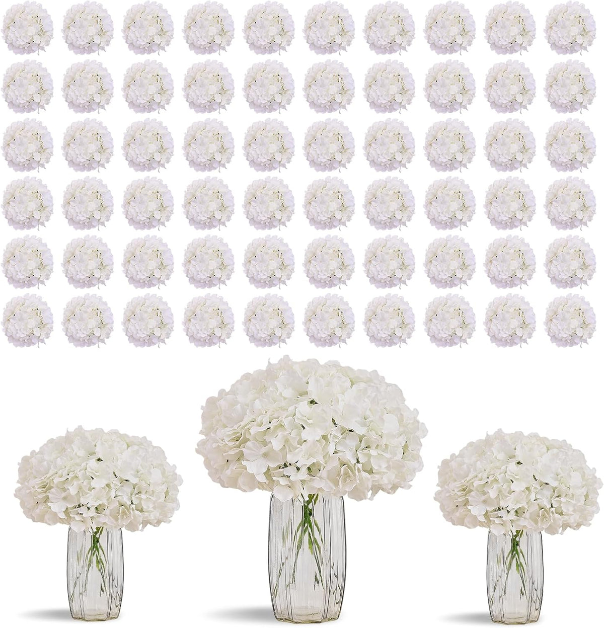 Greengris Artificial Hydrangea Flower Heads, Decorative Use